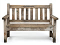 Bancos de jardín de madera envejecida 130 x 60 x 88 cm - con reposabrazos - diseño rústico