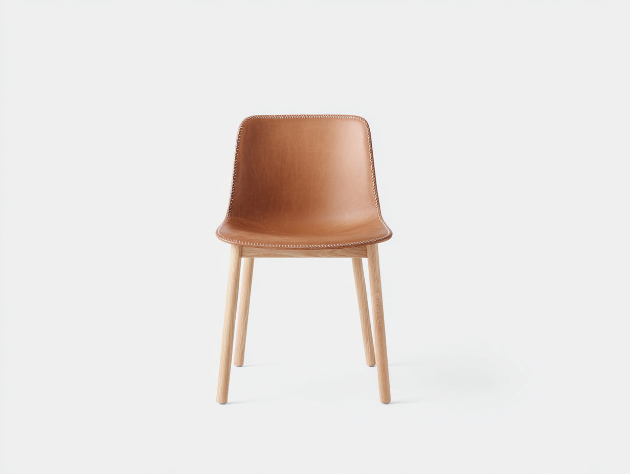 Sillas de comedor marrón-natural 48 x 52 x 82 cm - con asiento tapizado - diseño moderno