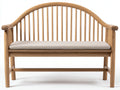 Bancos de jardín de madera maciza con asiento acolchado 135x58x90 cm - Roble-Beige - Diseño clásico para terraza y patio