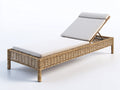 Tumbonas de ratán 196x70x84 cm - Natural-Beige - Respaldo reclinable para jardín