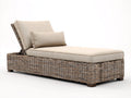 Tumbonas de ratán 192 x 70 x 80 cm - natural y beige - respaldo reclinable