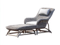 Tumbonas de ratán 180x68x88 cm - ratán gris y blanco - diseño reclinable para exterior