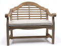Bancos de jardín de madera natural 120 x 55 x 92 cm - con asiento acolchado - diseño clásico