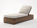 Tumbonas de ratán 198x72x86 cm - Marrón-Beige - Respaldo reclinable para jardín