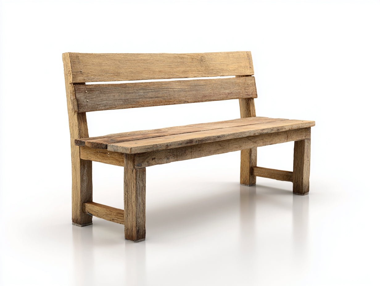 Bancos de jardín de madera maciza 128x58x86 cm - Marrón natural - Estilo rústico