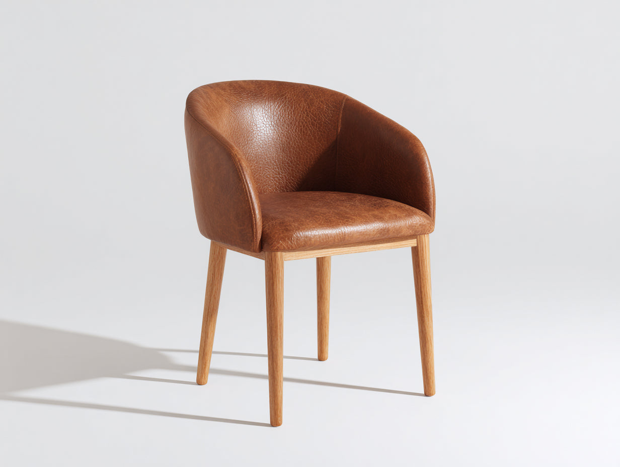 Sillas de comedor marrón-natural 60 x 56 x 79 cm - con reposabrazos - diseño moderno