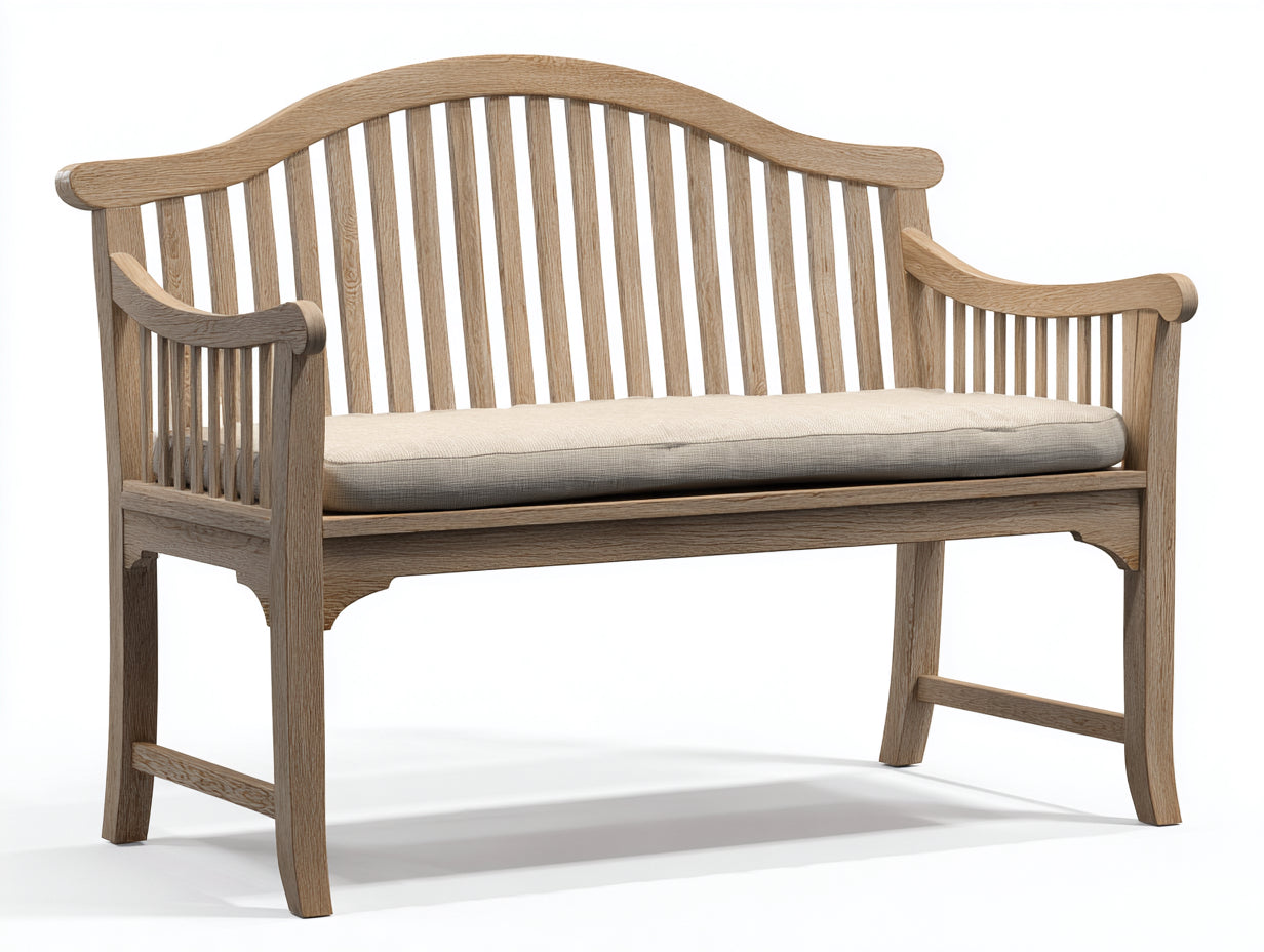 Bancos de jardín 168x60x88 cm - madera natural y beige - diseño clásico para exterior