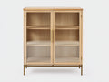 Estanterías de madera con puertas de cristal 90x40x125 cm - Roble-Transparente - Diseño moderno con almacenamiento para salón