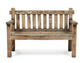 Bancos de jardín de madera maciza 120x56x84 cm - Roble envejecido - Diseño rústico para terraza y patio