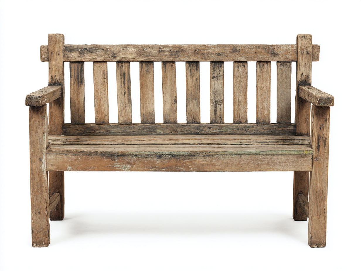 Bancos de jardín de madera maciza 120x56x84 cm - Roble envejecido - Diseño rústico para terraza y patio