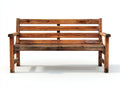 Bancos de jardín de madera marrón 150 x 58 x 86 cm - con reposabrazos - diseño rústico