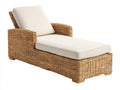 Tumbonas de ratán natural-crema 175 x 70 x 85 cm - con asiento acolchado - diseño moderno
