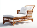 Tumbonas de ratán 190x72x86 cm - ratán natural y blanco - diseño reclinable para exterior