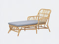 Tumbonas de ratán natural-gris 165 x 65 x 92 cm - con asiento acolchado - diseño moderno