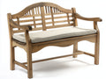 Bancos de jardín de madera maciza con cojín 128x62x92 cm - Roble-Beige - Diseño clásico para terraza y patio
