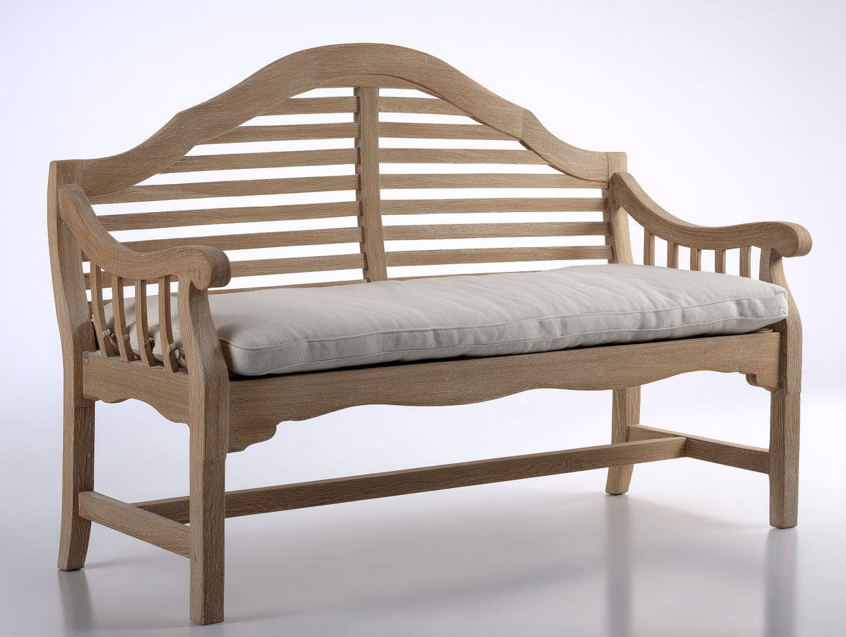 Bancos de jardín 165x62x90 cm - madera natural y gris claro - diseño clásico para exterior