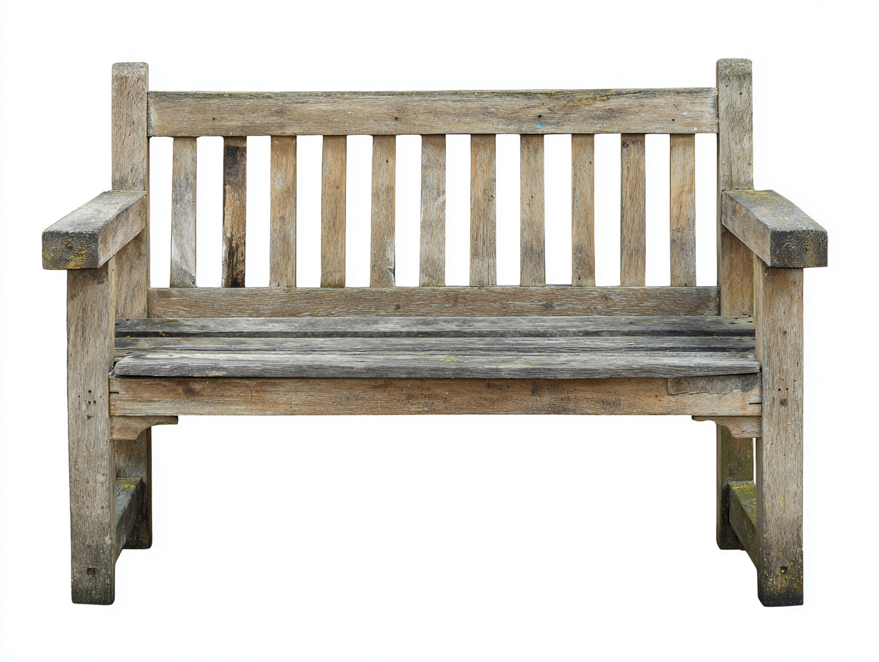 Bancos de jardín de madera 130 x 58 x 82 cm - natural y gris - diseño rústico