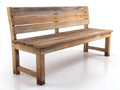 Bancos de jardín de madera natural 155 x 58 x 85 cm - con respaldo de listones - diseño rústico