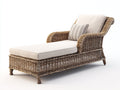 Tumbonas de ratán 190 x 72 x 88 cm - natural y crema - diseño clásico
